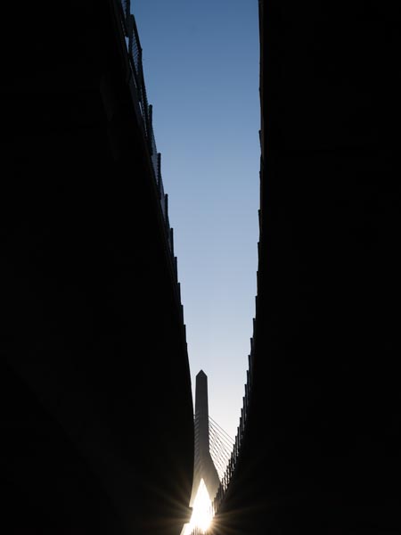 Sun rising over the Zakim