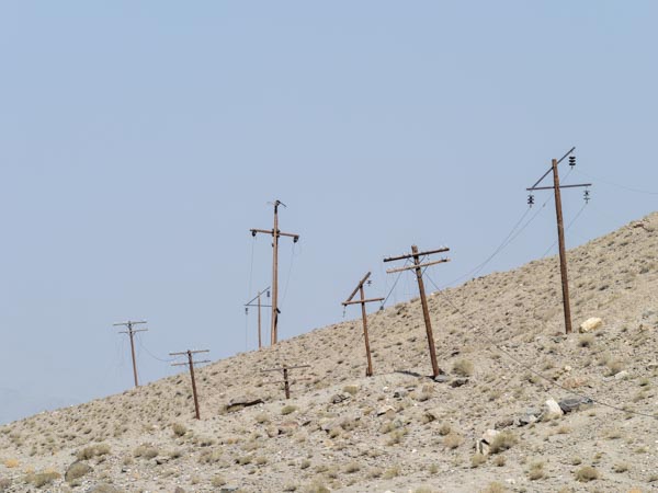 Telephone poles in Tajikistan